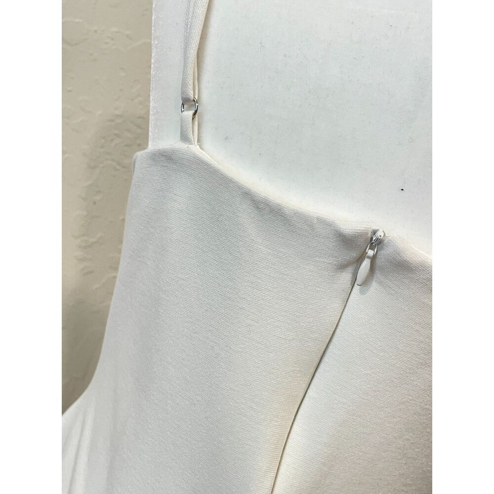 ~ Lulu's Lg Cocktail Mini Dress White Bodycon Hoco Dance Semi-Formal Stretch - Picture 11 of 13